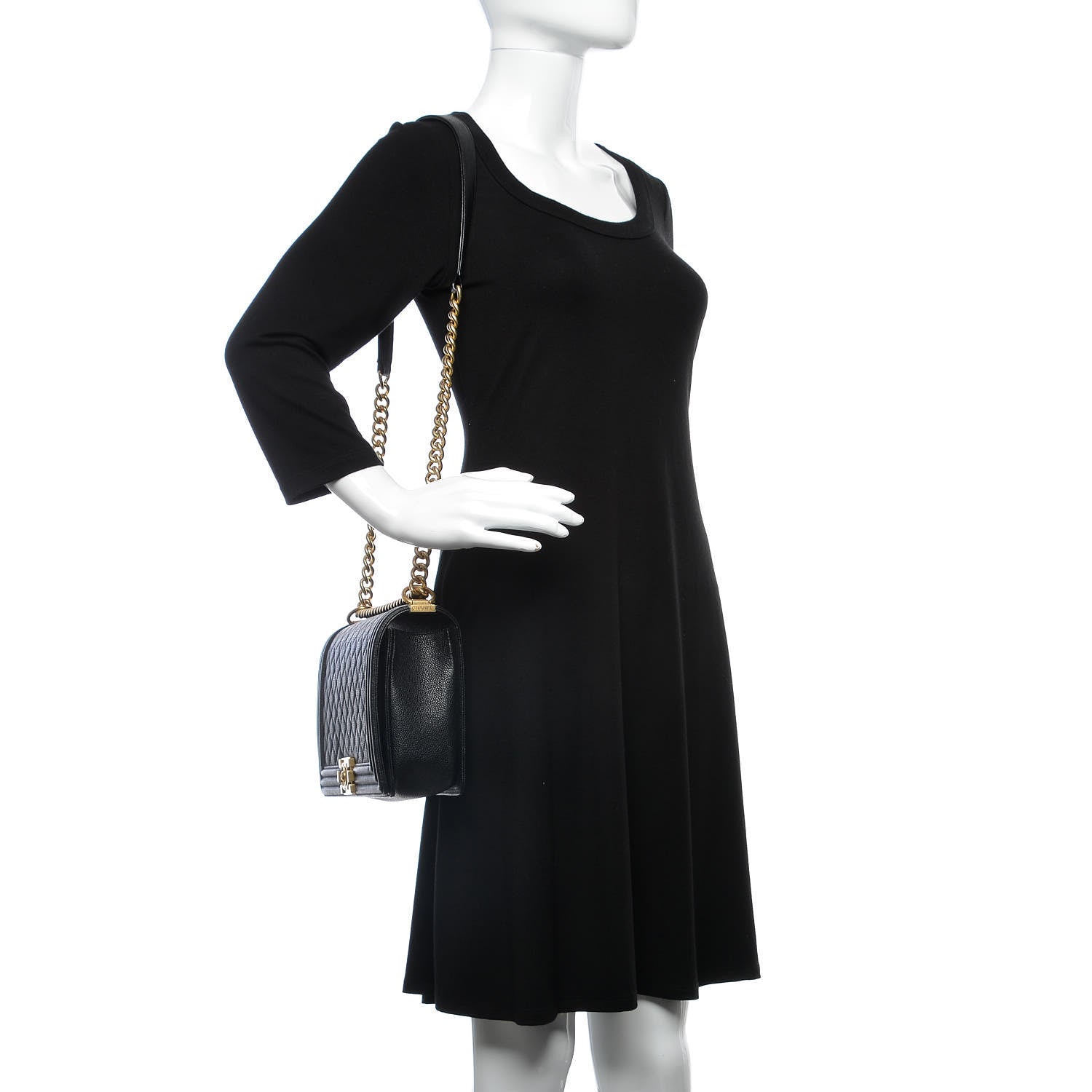 Chanel Caviar Quilted New Medium Boy Flap Black 2 of 10