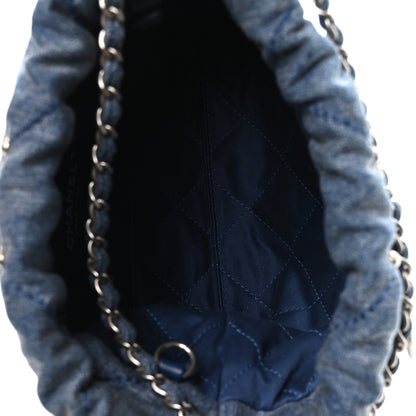 Chanel Washed Denim Quilted Studded Mini Chanel 22 Blue 5 of 10