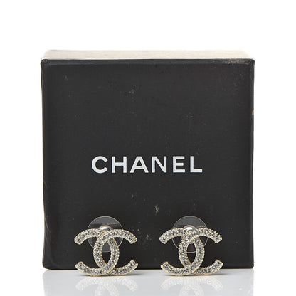 Chanel Crystal CC Earrings Gold 5 of 5