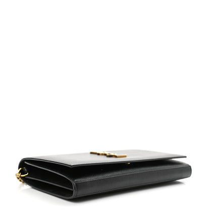 Saint Laurent Grain De Poudre Medium Classic Monogram Kate Satchel Black 4 of 10