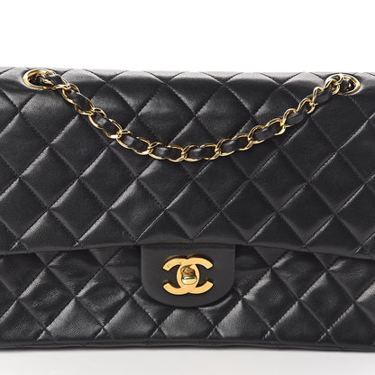 Chanel Lambskin Quilted Medium Double Flap Black 8 of 10