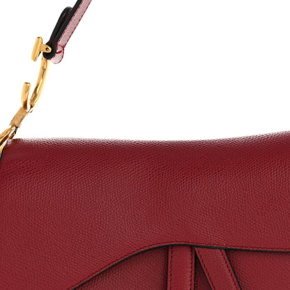 Christian Dior Grained Calfskin Saddle Bag Red 8 of 14