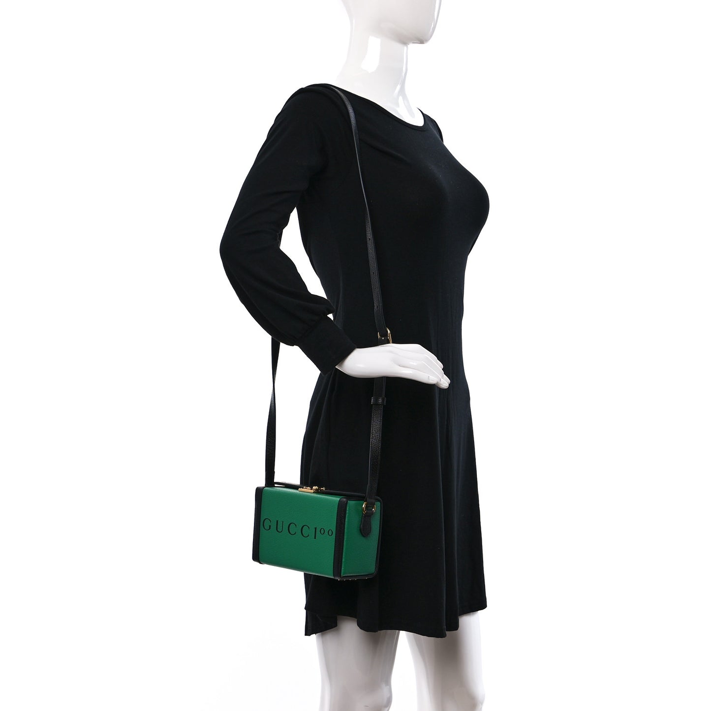 Grained Calfskin Gucci 100 Mini Bag Green
