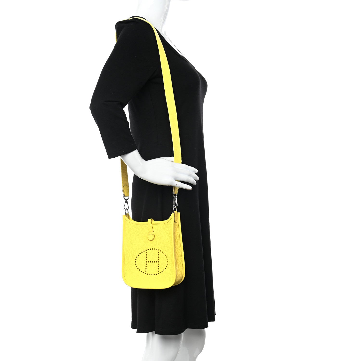 Hermes Taurillon Clemence Evelyne TPM Limoncello 2 of 12