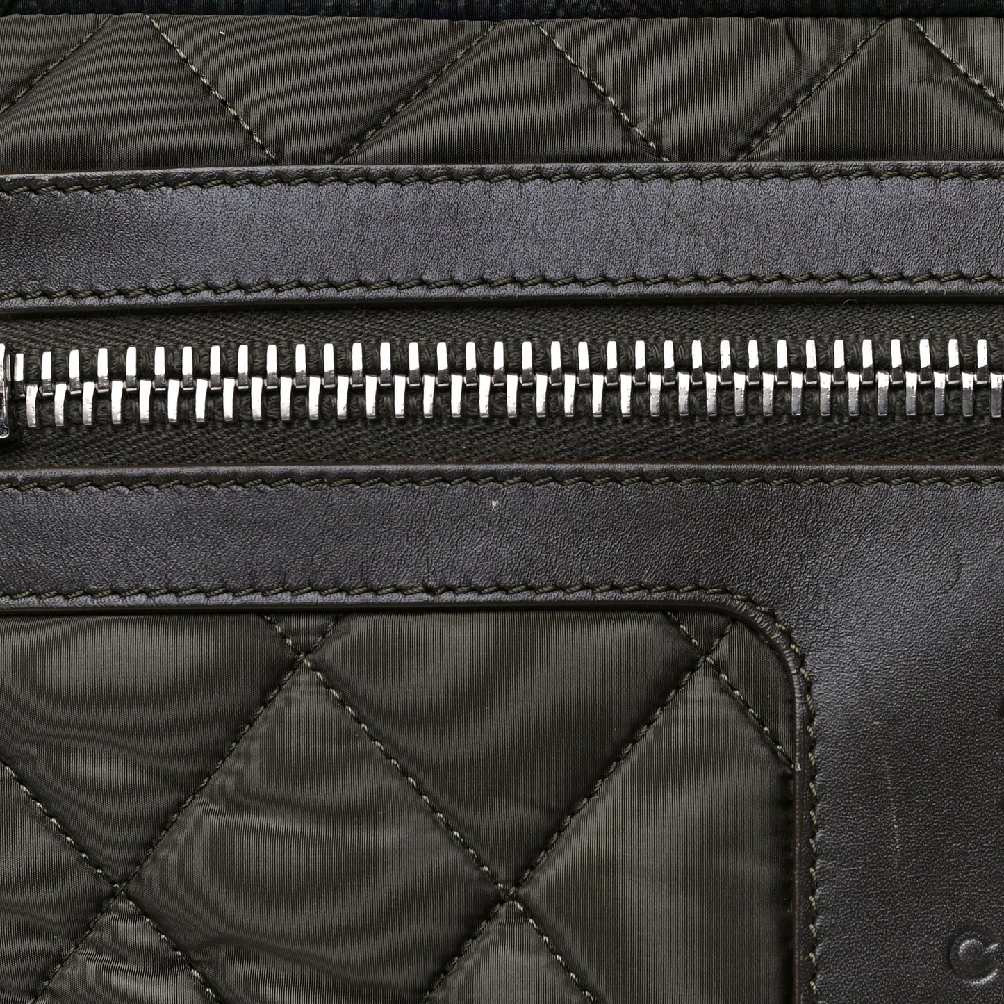 Nylon Quilted Medium Coco Cocoon Tote Khaki