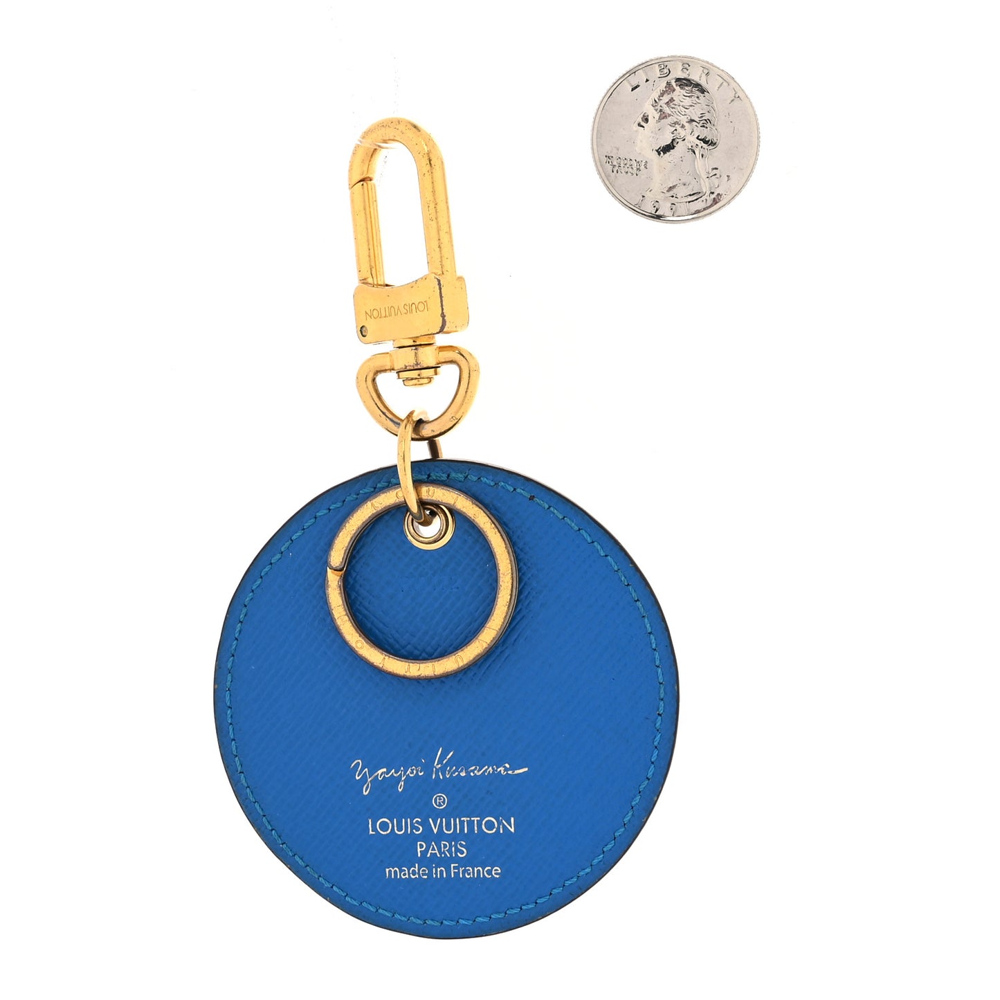 Monogram Kusama Pumpkin Dots Key Ring Blue