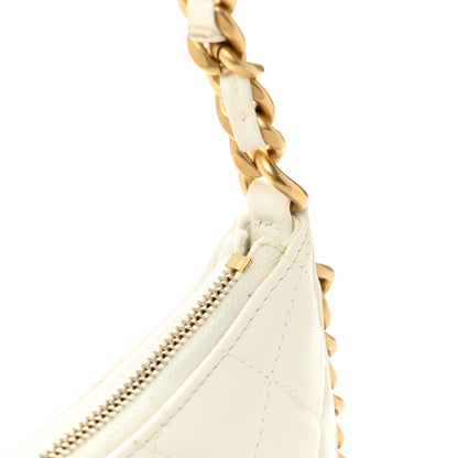 Chanel Shiny Crumpled Lambskin Quilted Trendy Chain Around Hobo White 11 of 12