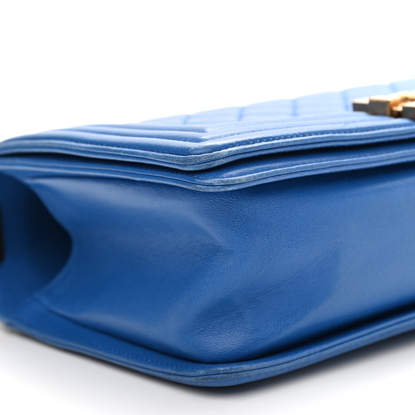 Lambskin Quilted Medium Boy Flap Blue