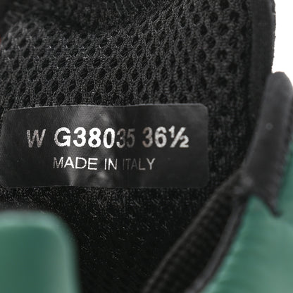 Chanel Nylon Suede Calfskin Womens Logo Sneakers 36.5 Green 8 of 9