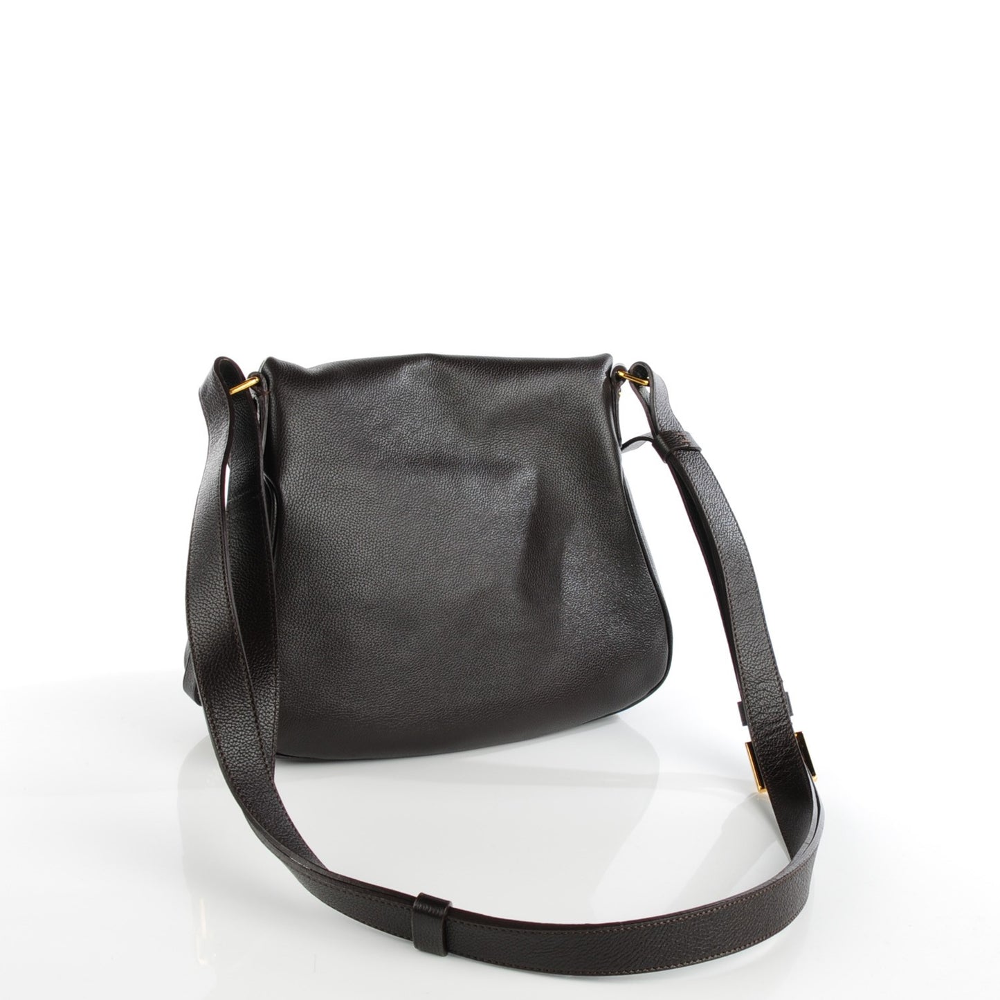 Grained Calfskin Medium Jennifer Crossbody Bag Brown