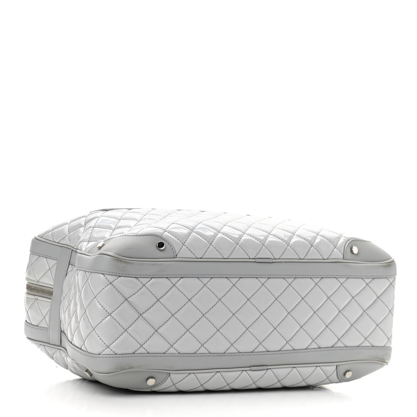 Vinyl Calfskin Viaggio Travel Bag Light Grey