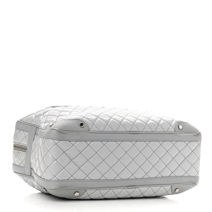 Chanel Vinyl Calfskin Viaggio Travel Bag Light Grey 4 of 11