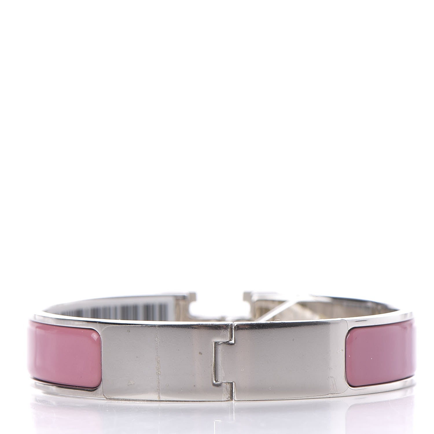 Hermes Enamel Narrow Clic Clac H Bracelet PM Rose Velours White 3 of 5