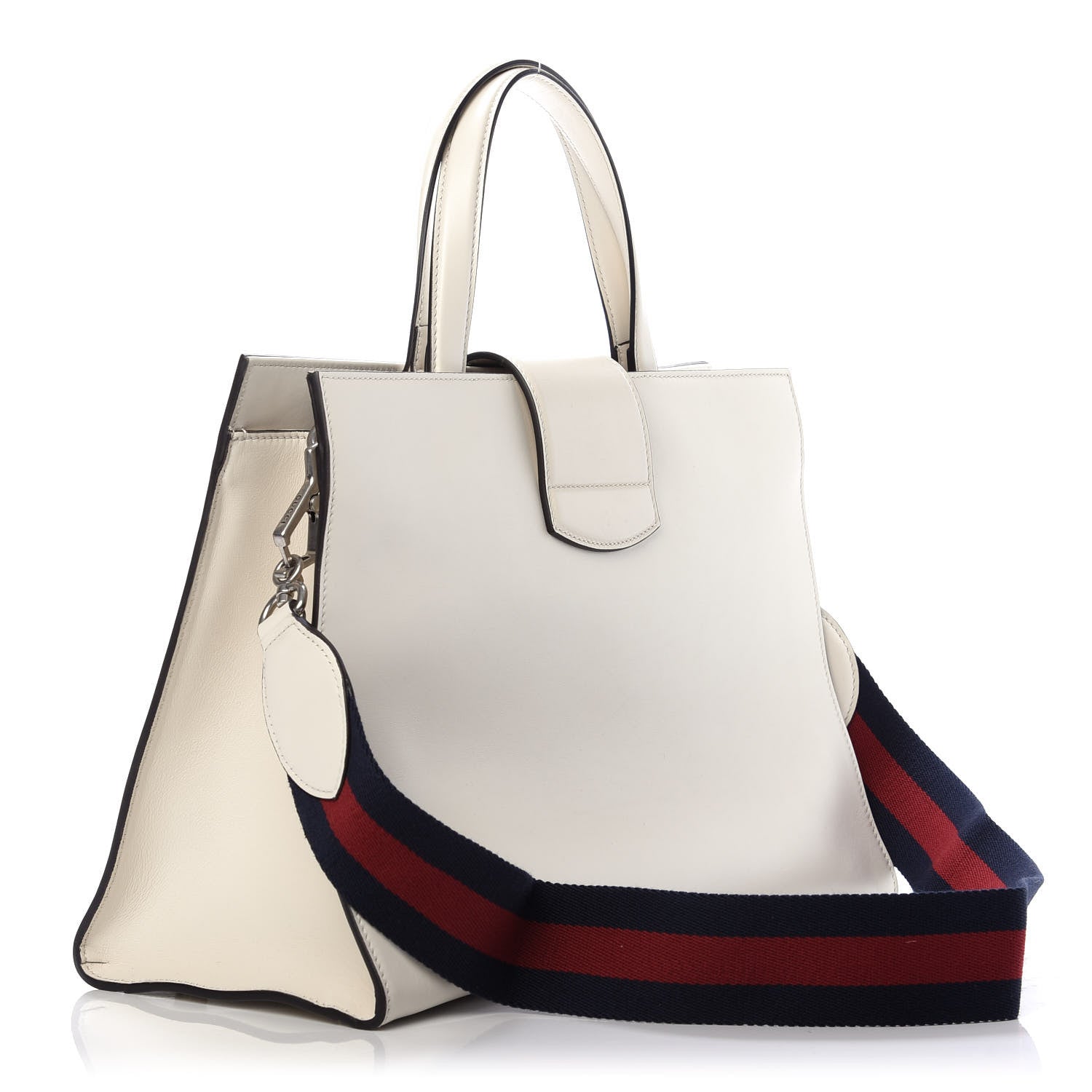 Gucci Calfskin Web Stripe Large Dionysus Tote Bag White 4 of 13
