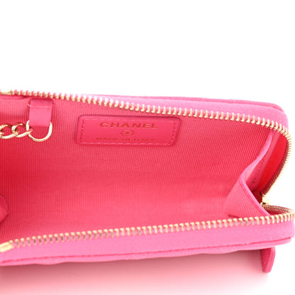 Chanel Caviar Quilted Zipped Key Holder Case Pink 5 of 8