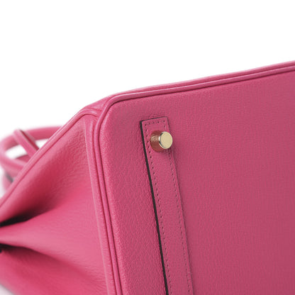 Hermes Chevre Mysore Horseshoe Birkin 30 Rose Tyrien Ultraviolet 34 of 35
