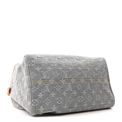 Louis Vuitton Monogram Denim Speedy Soft 30 Washed Gray 4 of 10