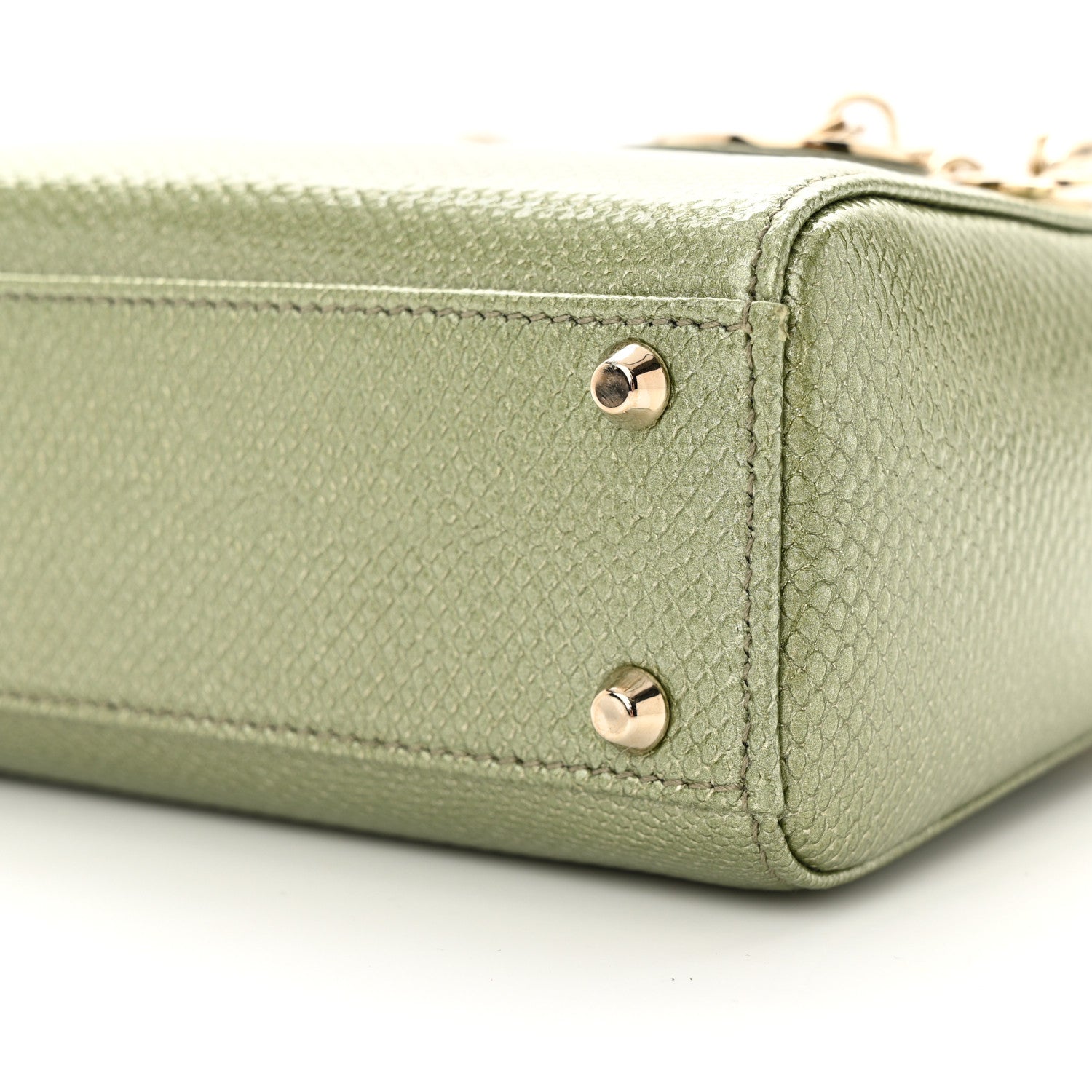 Christian Dior CHRISTIAN DIOR Metallic Lizard Mini Lady Dior Green 9 of 10