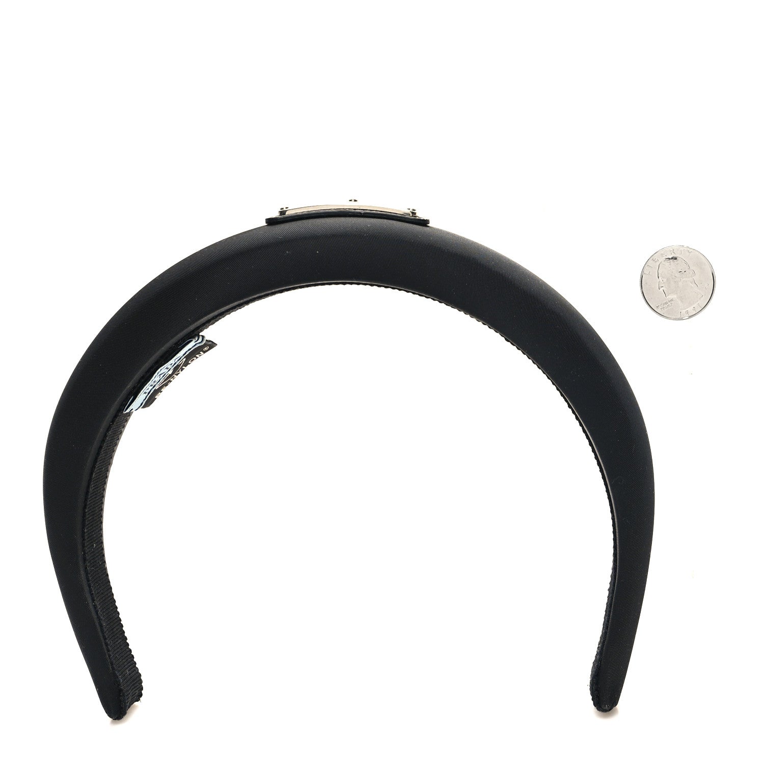 Prada Re-Nylon Metal Triangle Logo Headband Black 2 of 4