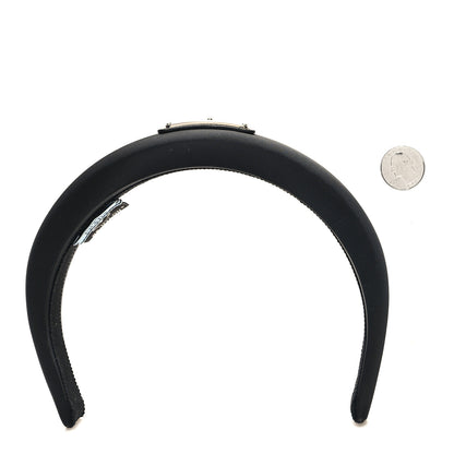 Prada Re-Nylon Metal Triangle Logo Headband Black 2 of 4