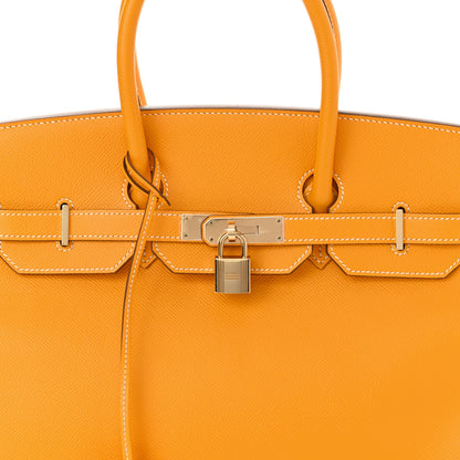 Hermes Epsom Candy Birkin 35 Jaune D'Or Feu 8 of 11