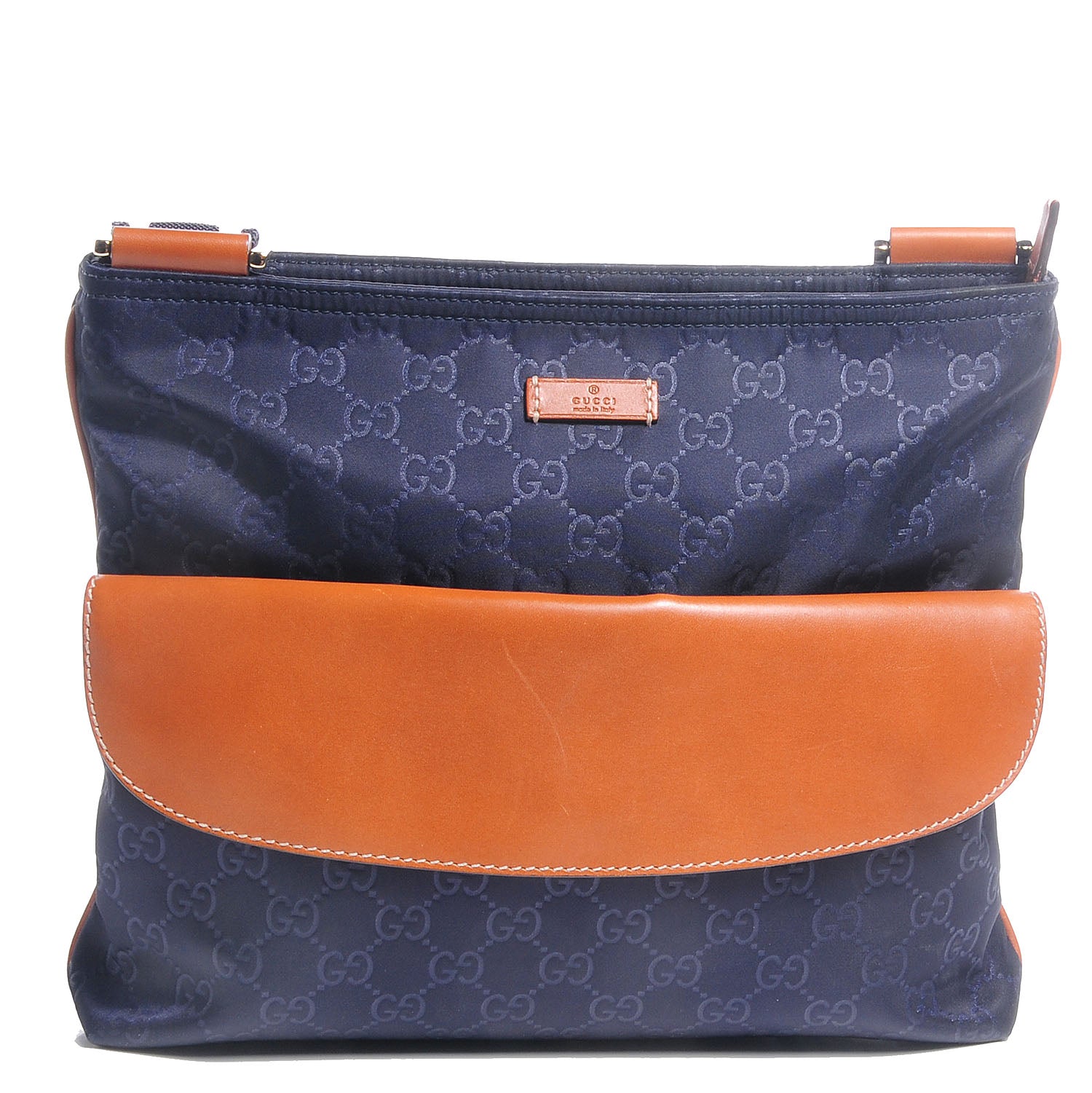 Gucci Nylon Monogram Small Messenger Bag Blue 1 of 9