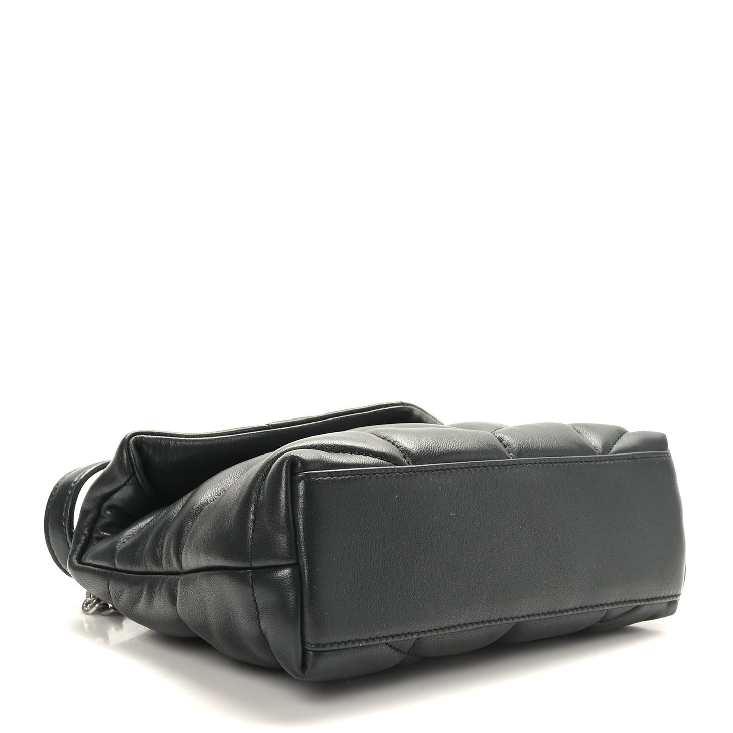 Lambskin Quilted Toy Loulou Puffer Monogram Chain Satchel Black