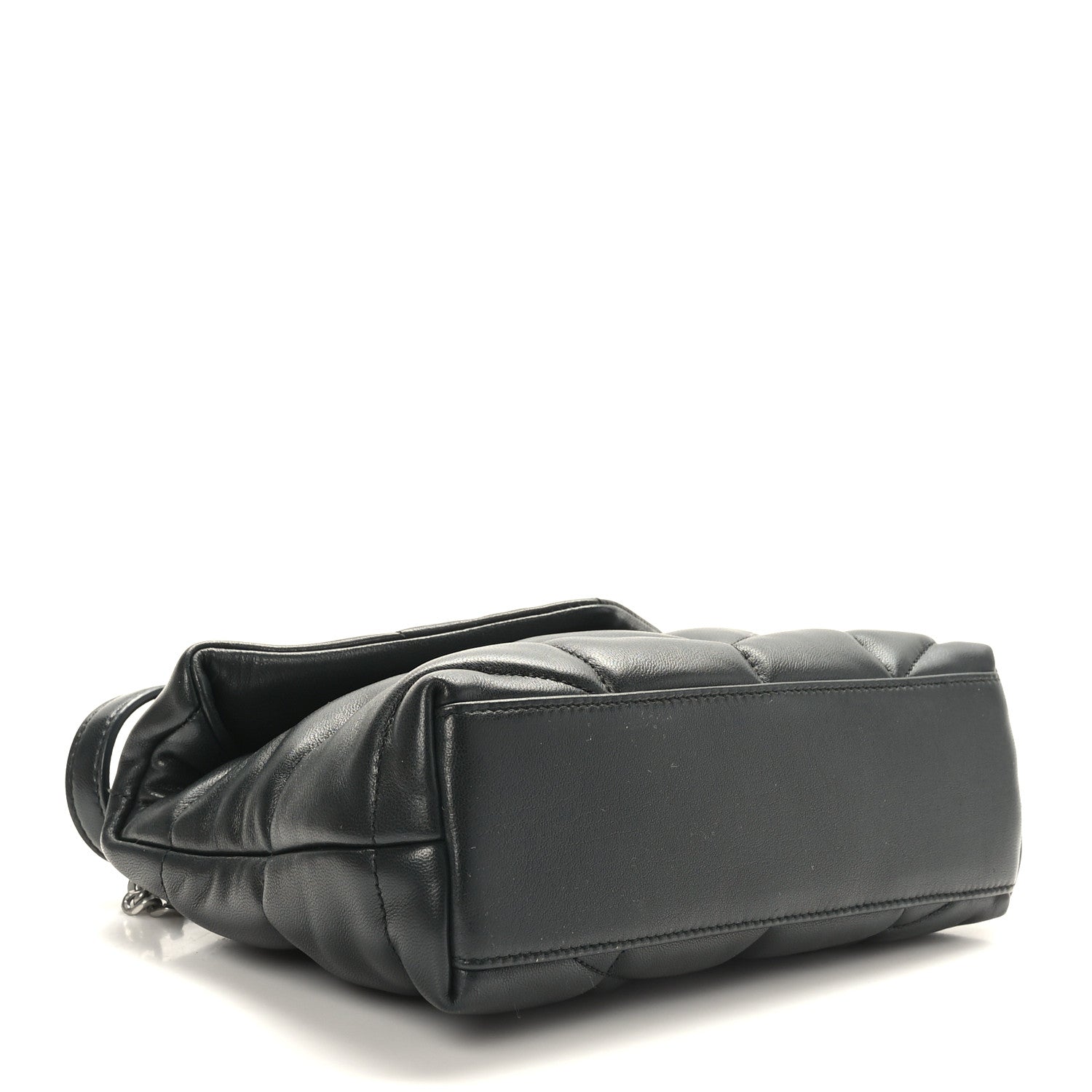 Saint Laurent Lambskin Quilted Toy Loulou Puffer Monogram Chain Satchel Black 4 of 9