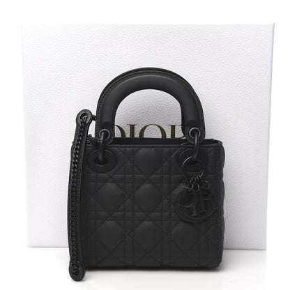 Christian Dior Ultra Matte Calfskin Cannage Mini Lady Dior Black 12 of 12