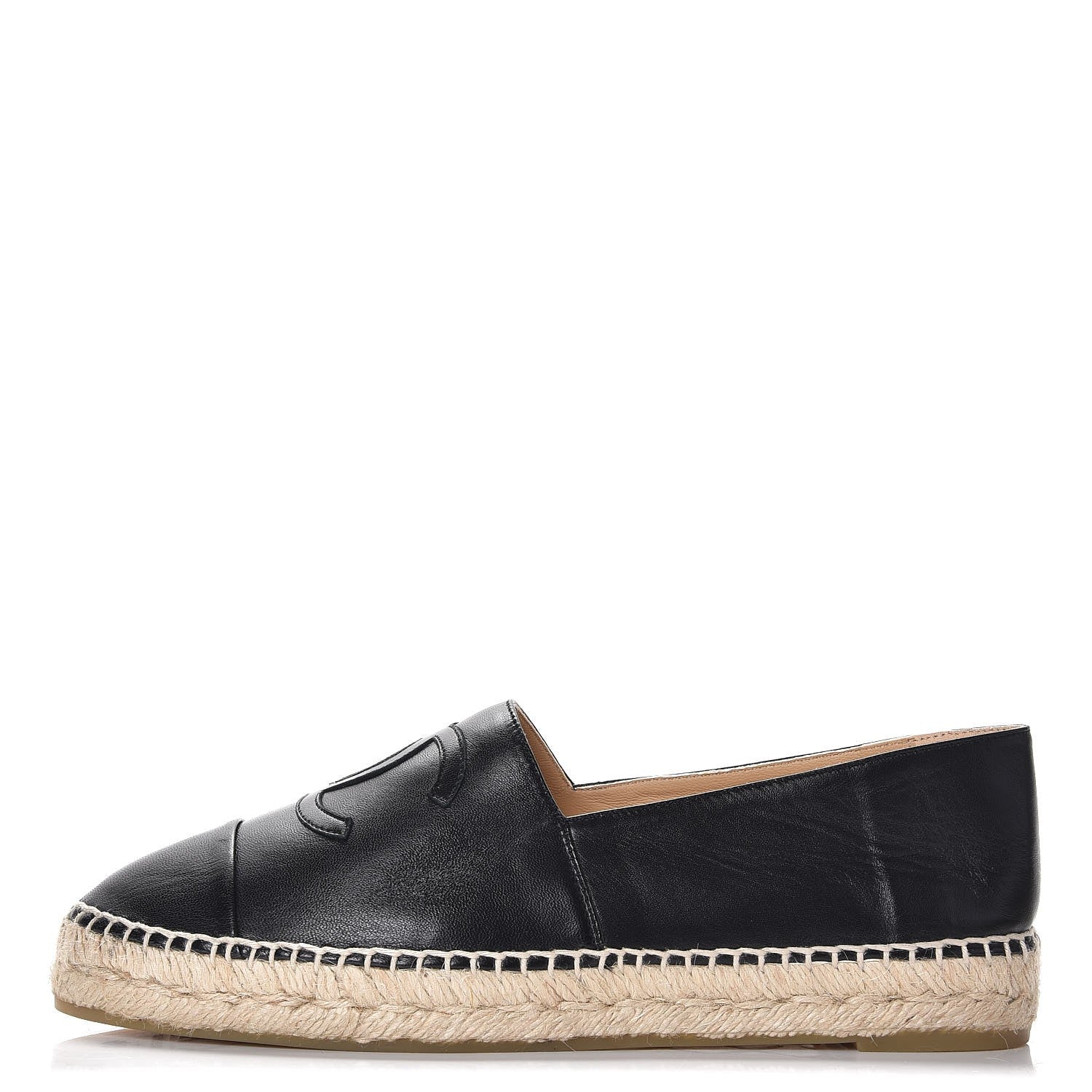 Chanel Lambskin CC Espadrilles 40 Black 1 of 8