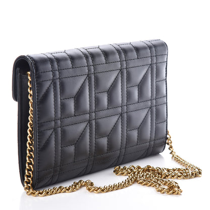 Gucci Calfskin Matelasse Mini Pearly GG Marmont Chain Wallet Black 3 of 7