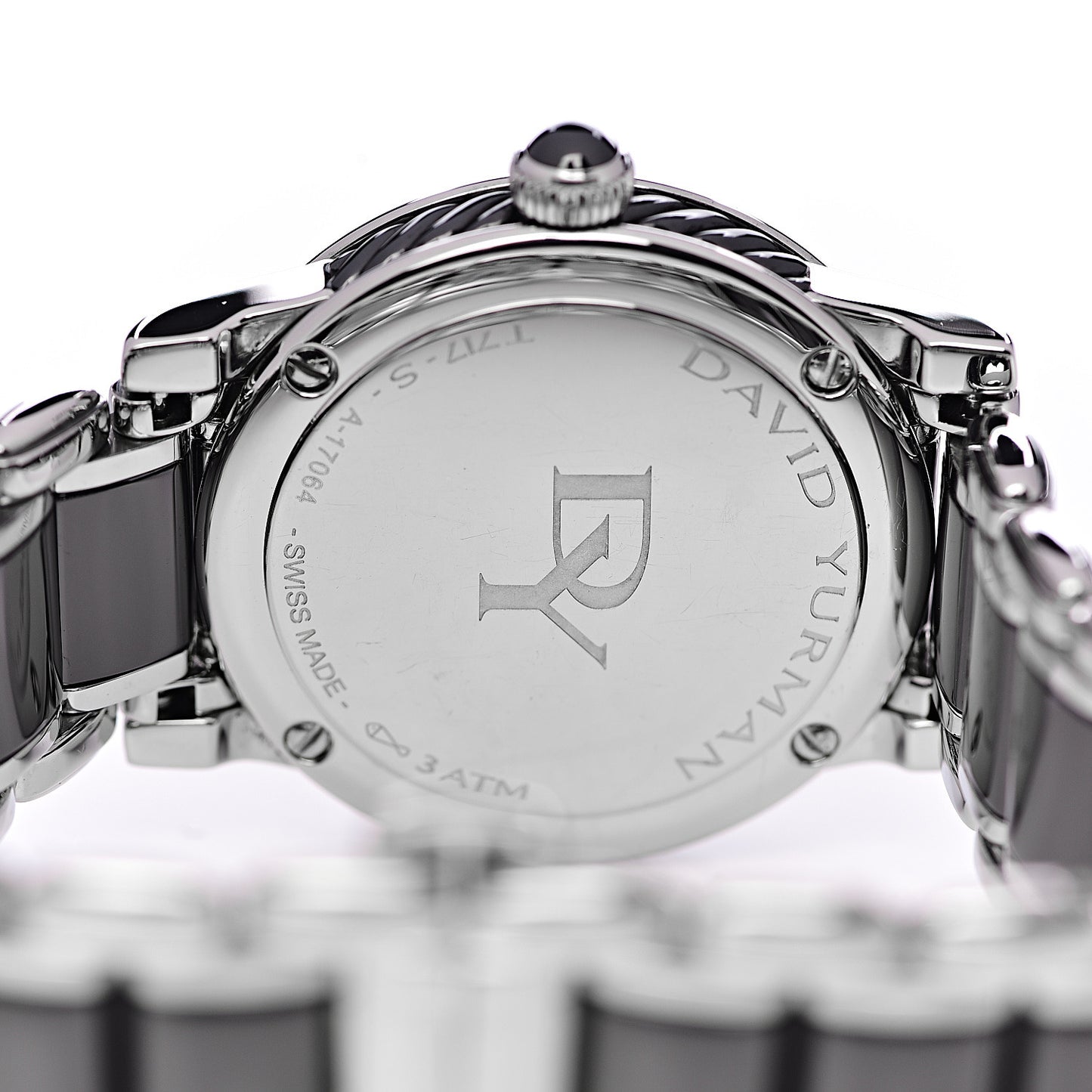 Stainless Steel Ceramic Diamond 30mm Classic Quartz Watch Black