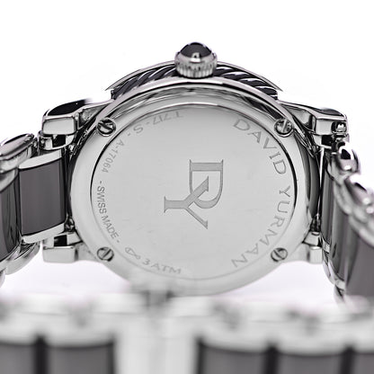 David Yurman Stainless Steel Ceramic Diamond 30mm Classic Quartz Watch Black 5 of 8