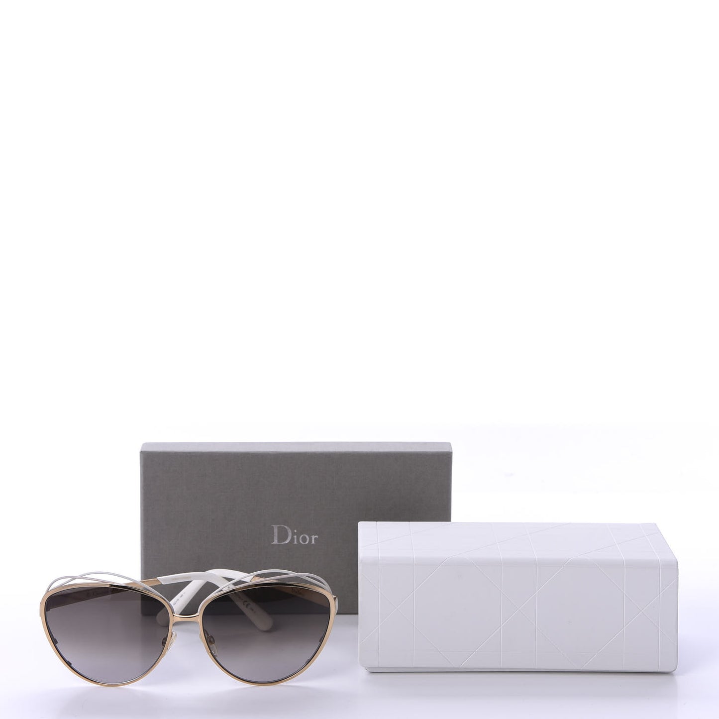Metal Dior Songe Sunglasses Gold White