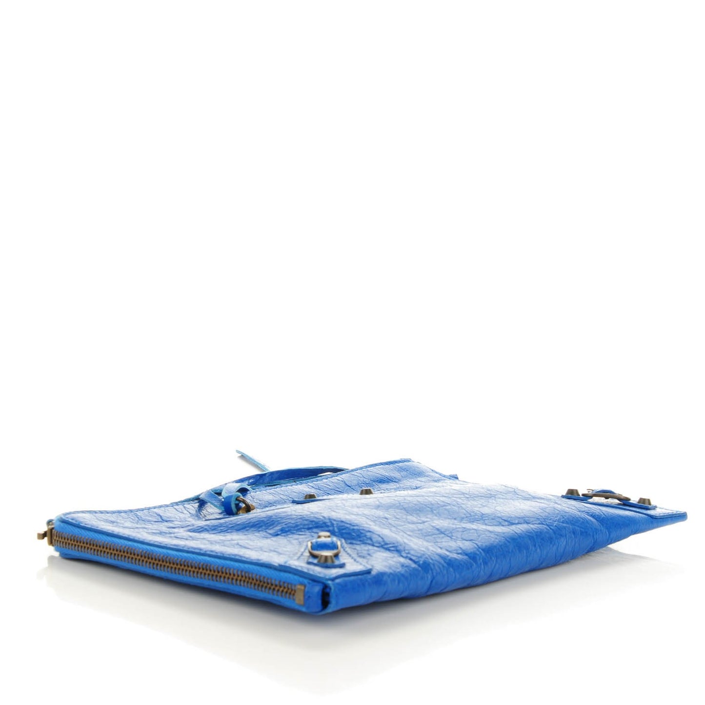 Agneau Arena Classic Hardware Small Pouch Bleu Lazuli