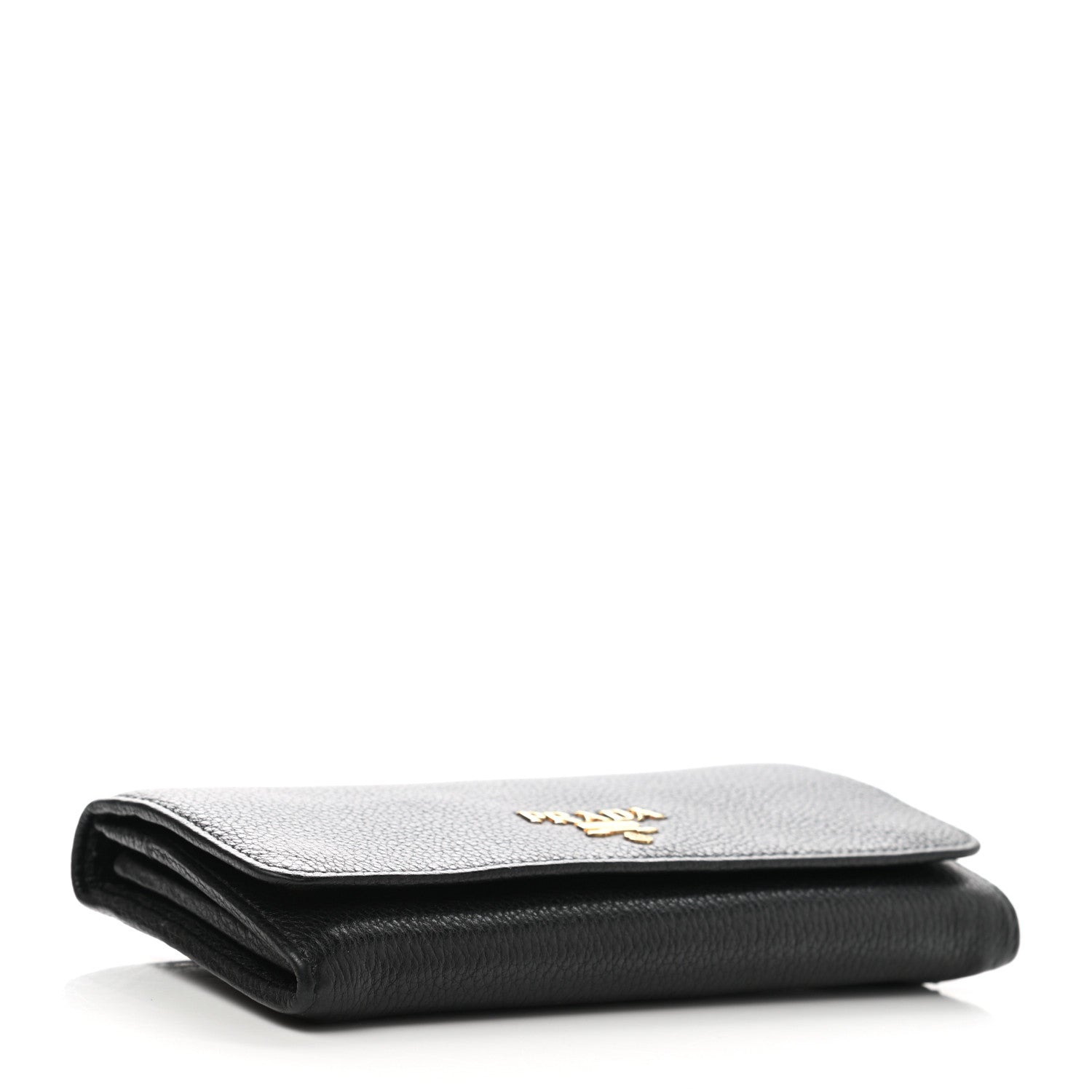 Prada Vitello Grain Continental Flap Wallet Black 5 of 8