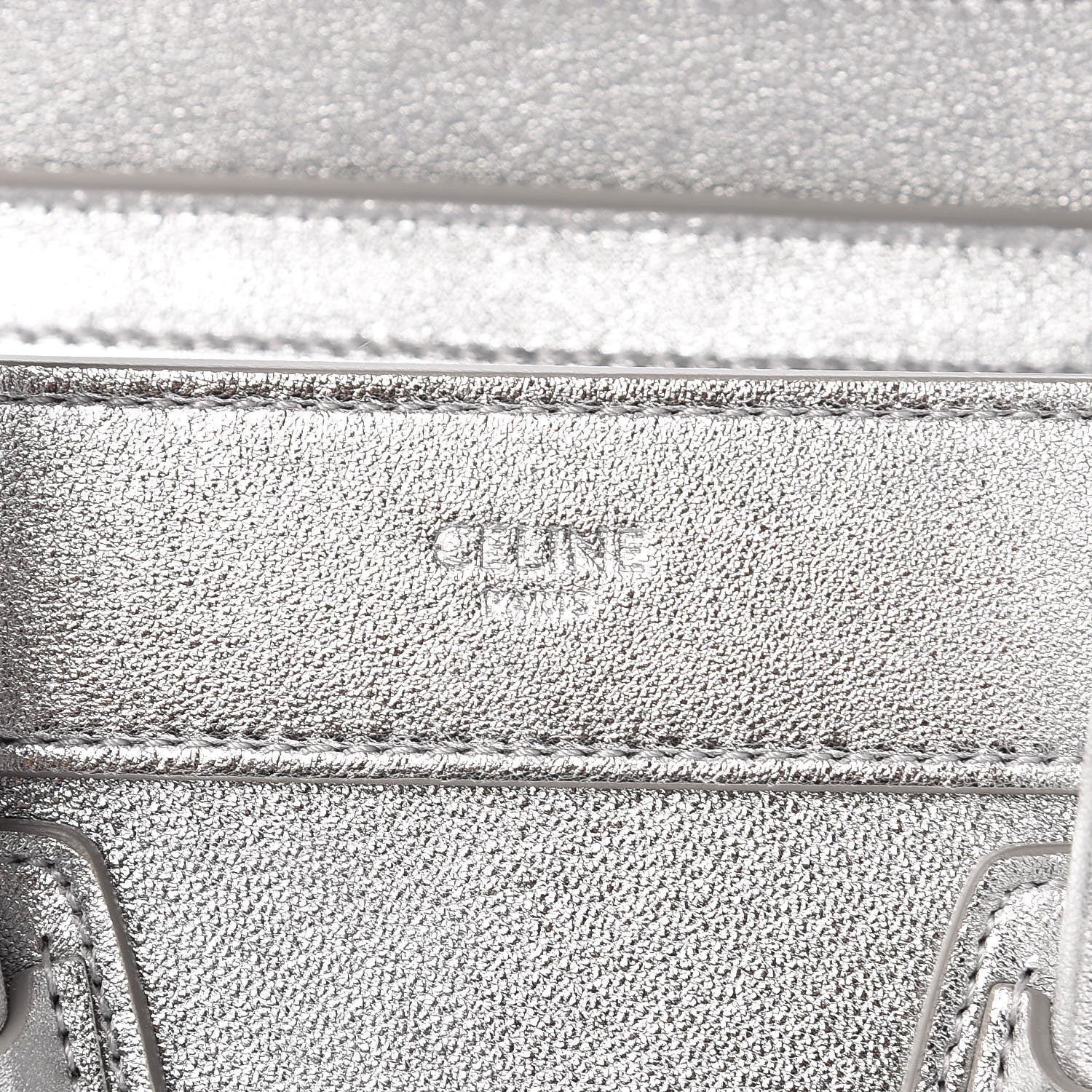 Celine Laminated Lambskin Nano Luggage Silver 7 of 11