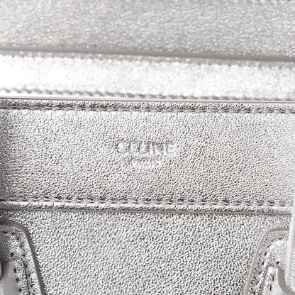Celine Laminated Lambskin Nano Luggage Silver 7 of 11