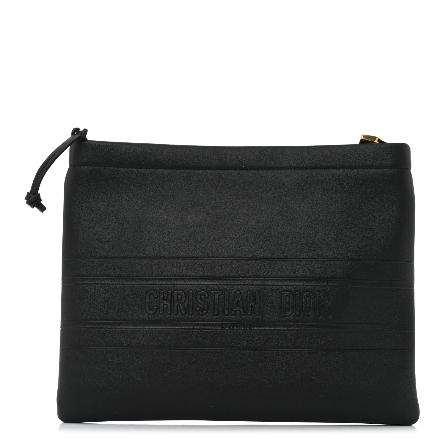 Christian Dior Calfskin Medium Diordouble Zip Pouch Black 1 of 9