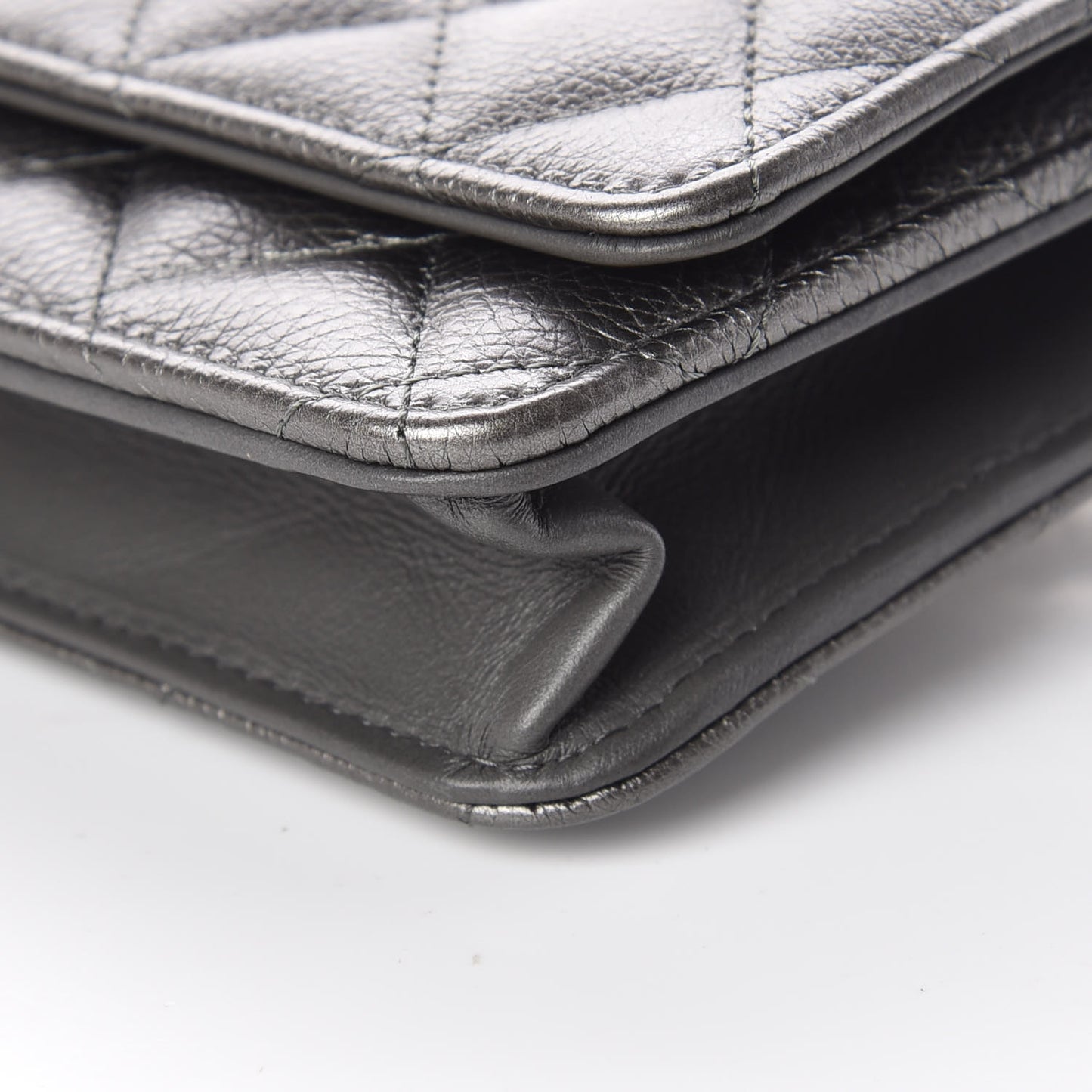 Calfskin Quilted Reissue Wallet On Chain WOC Charcoal