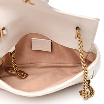 Gucci Calfskin Matelasse Super Mini GG Marmont Shoulder Bag White 5 of 14