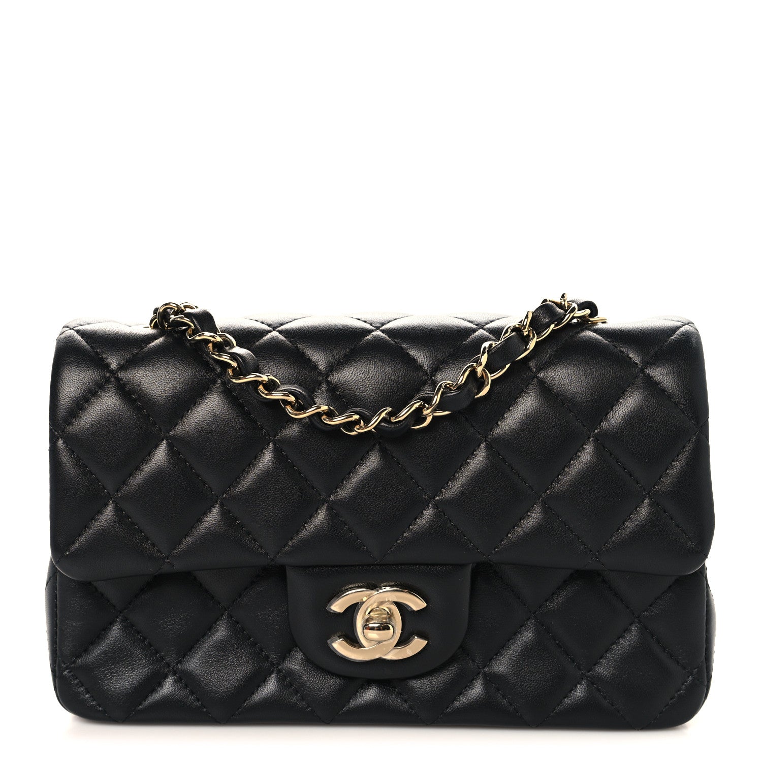 Chanel Lambskin Quilted Mini Rectangular Flap Black 1 of 11