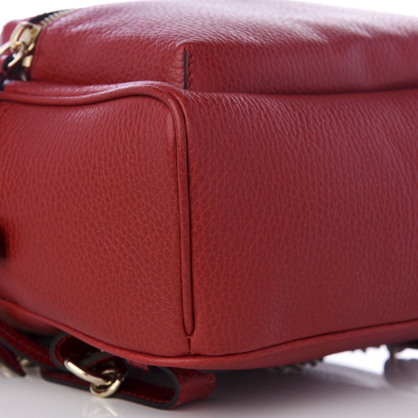 Pebbled Calfskin Soho Chain Backpack Hibiscus Red