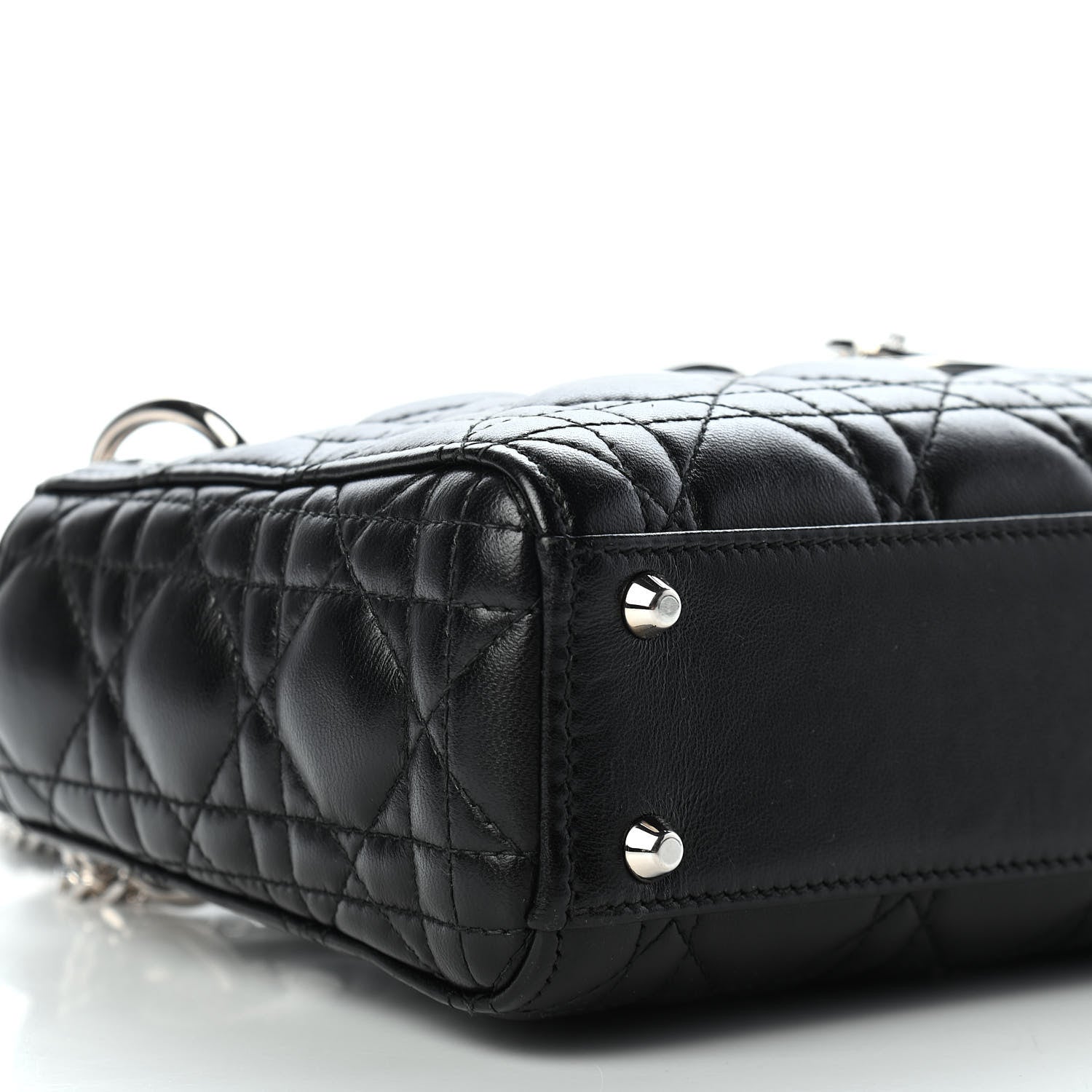 Christian Dior Lambskin Cannage Mini Lady Dior Black 7 of 8