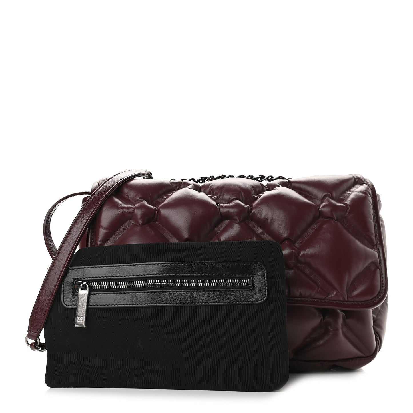 Calfskin Quilted Small Chesterfield Flap Burgundy