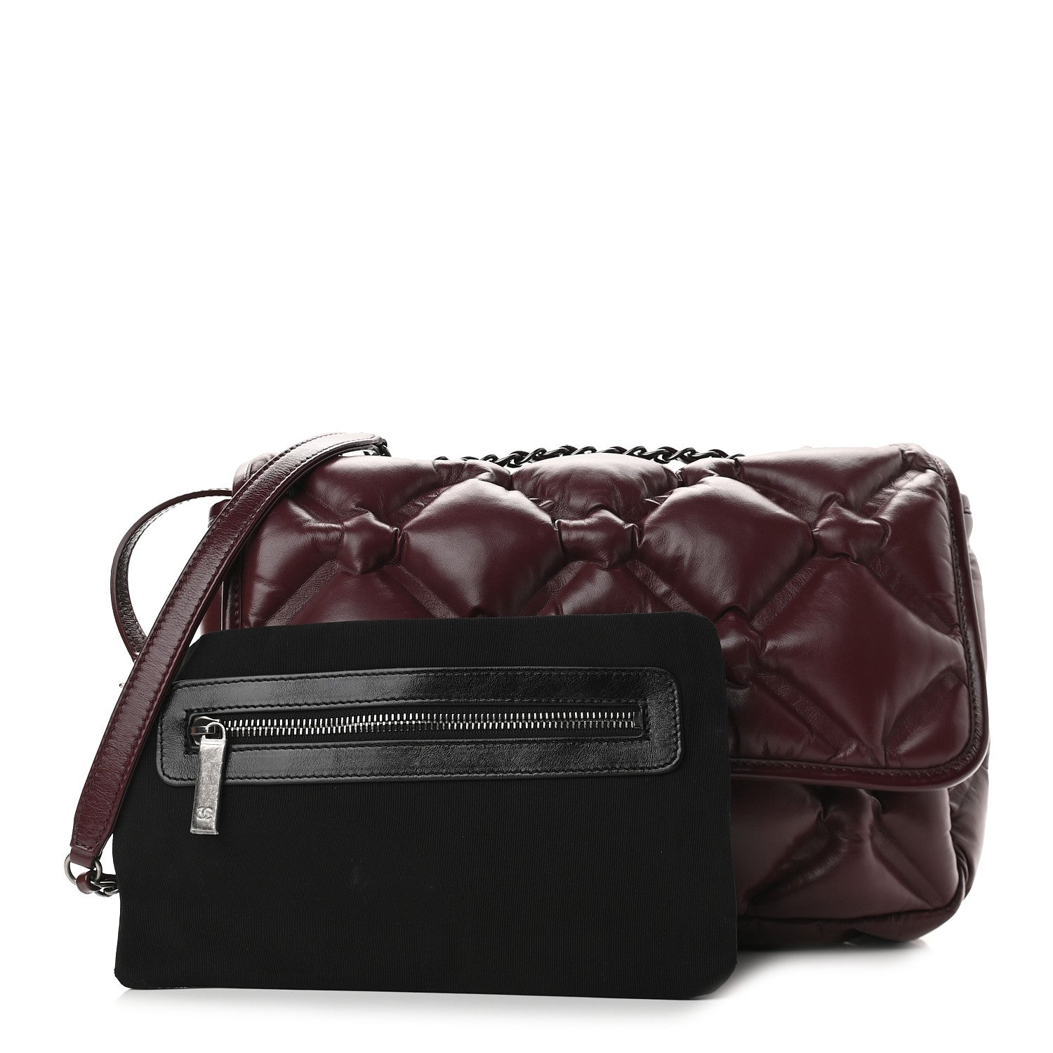 Chanel Calfskin Quilted Small Chesterfield Flap Burgundy 4 of 10