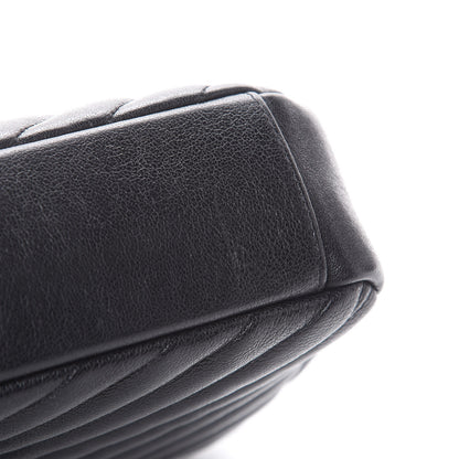 Saint Laurent Sheepskin Matelasse Chevron Monogram Medium College Bag Black 11 of 11