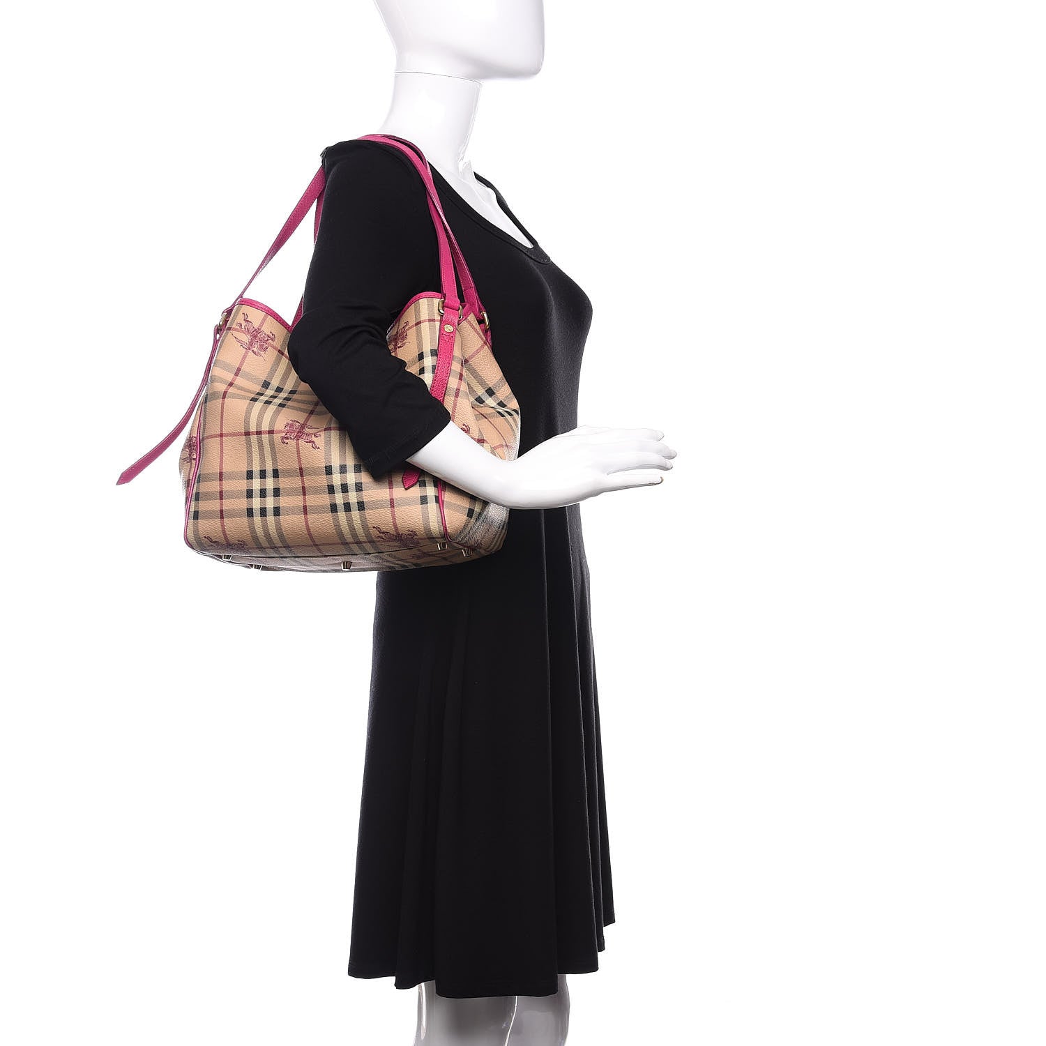 Burberry Haymarket Check Small Canterbury Tote Magenta 2 of 11