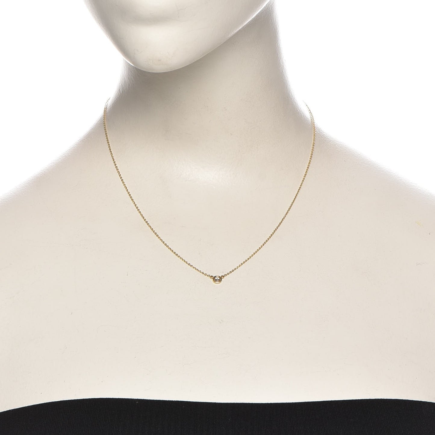 18K Yellow Gold Diamond .17ct Elsa Peretti Diamonds by the Yard Pendant Necklace