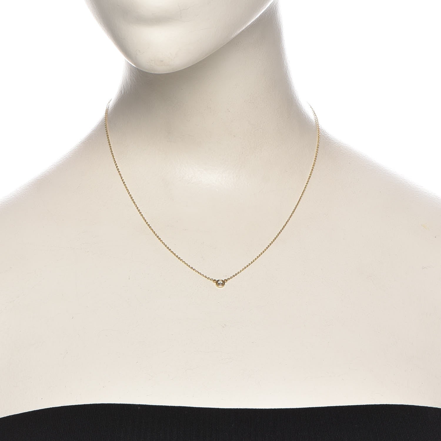 Tiffany 18K Yellow Gold Diamond .17ct Elsa Peretti Diamonds by the Yard Pendant Necklace 2 of 6
